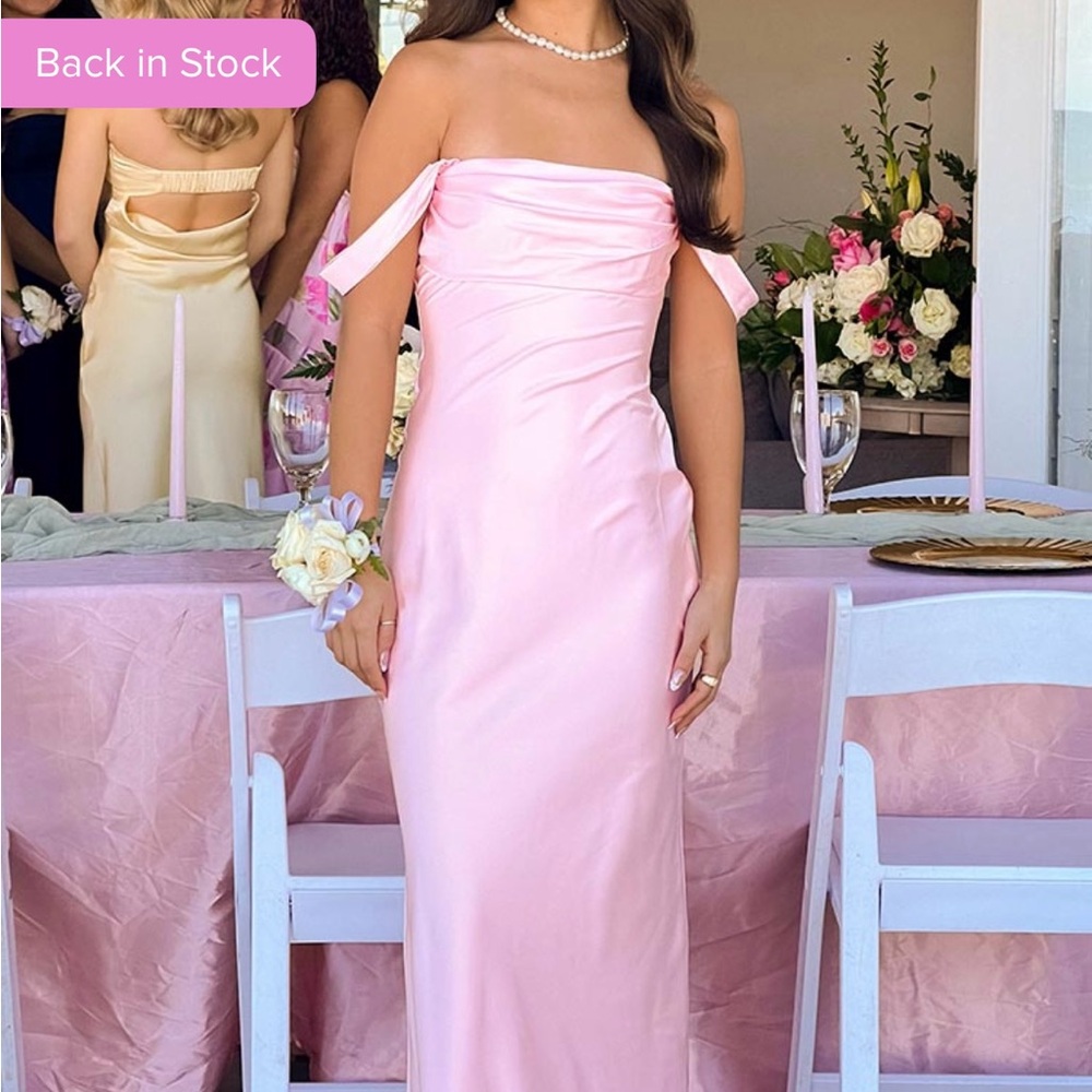 Elegant Pink Off-Shoulder Dress